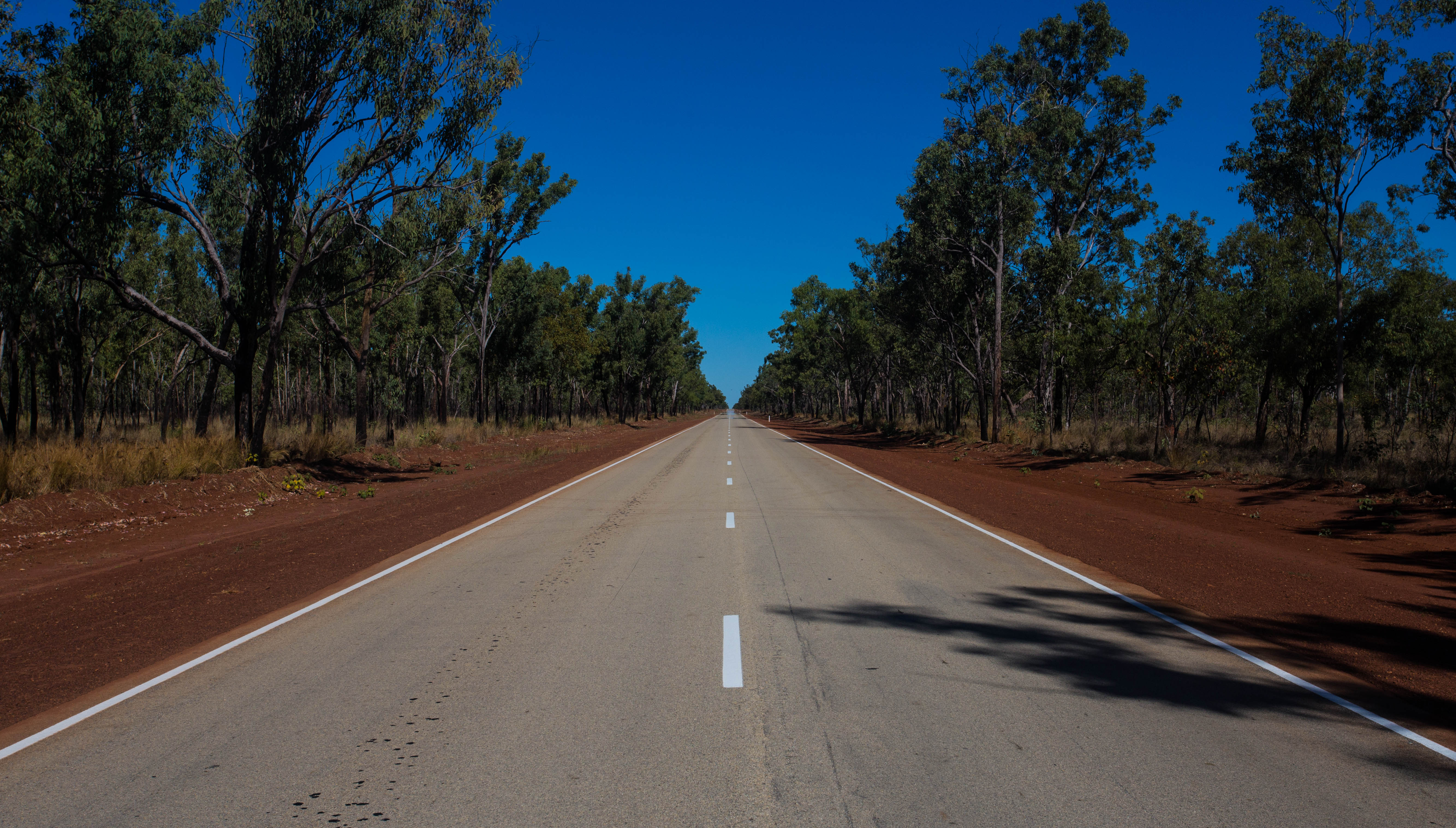 The long, straight, lonely road into the middle of the Outback